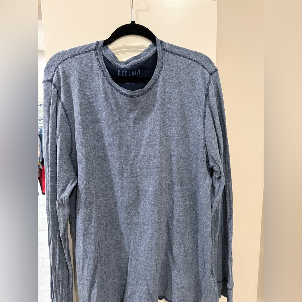 Reclaim Men’s Slate & Navy Heathered Thermal Long Sleeved Shirt